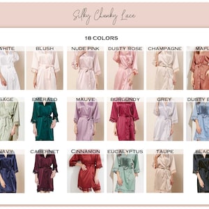 Silky Chunky Lace Robe Bridesmaid Robes Bridal Robe Wedding Robes Bridesmaid Gifts Bridal Party Gift Maid of Honor Gifts image 2