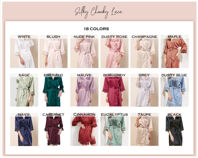 Silky Chunky Lace Robe Bridesmaid Robes Bridal Robe Wedding Robes Bridesmaid Gifts Bridal Party Gift Maid of Honor Gifts image 2