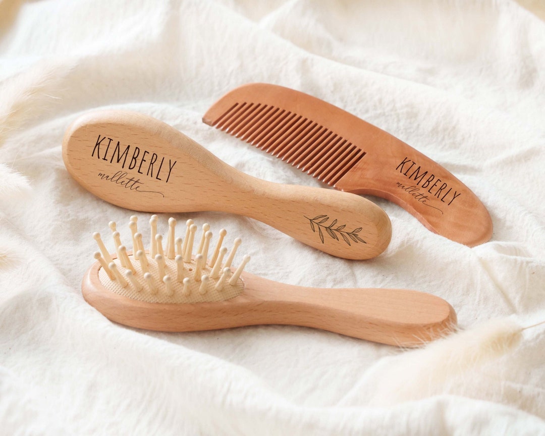 Personalized Baby Hair Brush Set Shower Gift Engraved Baby Etsy
