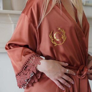 Bridal Party Robes, Personalized Bridesmaid Gift, Monogrammed Satin, Getting Ready Robe, Bride Robe, Bridal Shower, Bachelorette [SCL] image 12