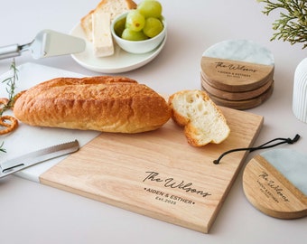 Personalized Cutting Board | Wood Marble Charcuterie Board | Custom Cheese Board | Housewarming Gifts | Couple Gifts | Wedding Gifts