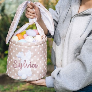 Kinder Osterkörbchen | Personalisierter Osterkorb | Osterhasen Schwanz Tasche für Jungen & Mädchen | Hasenkörbe für Ostern Geschenk Holliday Geschenk