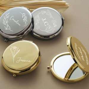 Custom Compact Mirror Bridesmaid Proposal Gifts Best Friend Birthday Gifts Personalized Gifts for Women Pocket Mirror Gift for Mom 画像 7