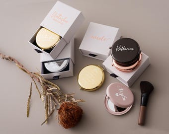 Engraved Compact Mirror, Custom Pocket Mirror, Birthday Gifts for Her, Gifts for Best Friend, Bridesmaid Gift [WW]