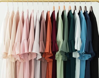 Bulk Bridesmaid Ruffle Robes, Set of 4,5,6,7: Personalized Wedding Robe, Bridesmaid Gifts, Bridal Party Robes, Bridesmaid Proposal Gift [RF]