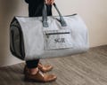 Custom Initial Garment Bag for Groomsmen, Personalized Travel Suit Bag for Men, Groomsmen Proposal Gift, Duffle Bag, Weekend Bag