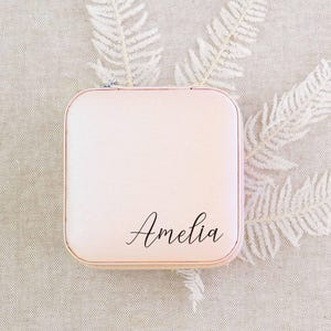 Custom Initial Travel Jewelry Box, Personalized Jewelry Case for Bridesmaid Proposal, Bridal Shower Gift, Travel Essentials [JB01] image 6