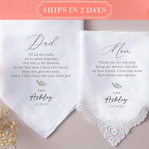 Lenço personalizado para casamento, presente para o pai da noiva e do noivo, lenço personalizado, presente para a mãe da noiva e do noivo