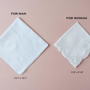 Father, Mother of Bride Handkerchief, Personalized Wedding Handkerchief, Gift for Father of Bride, Father of the Groom Gift image 2