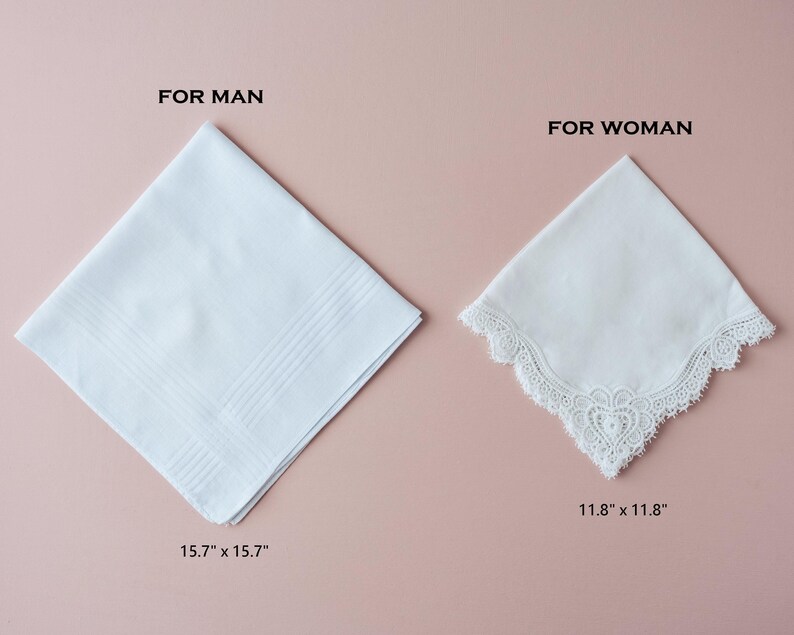 Father, Mother of Bride Handkerchief, Personalized Wedding Handkerchief, Gift for Father of Bride, Father of the Groom Gift image 2