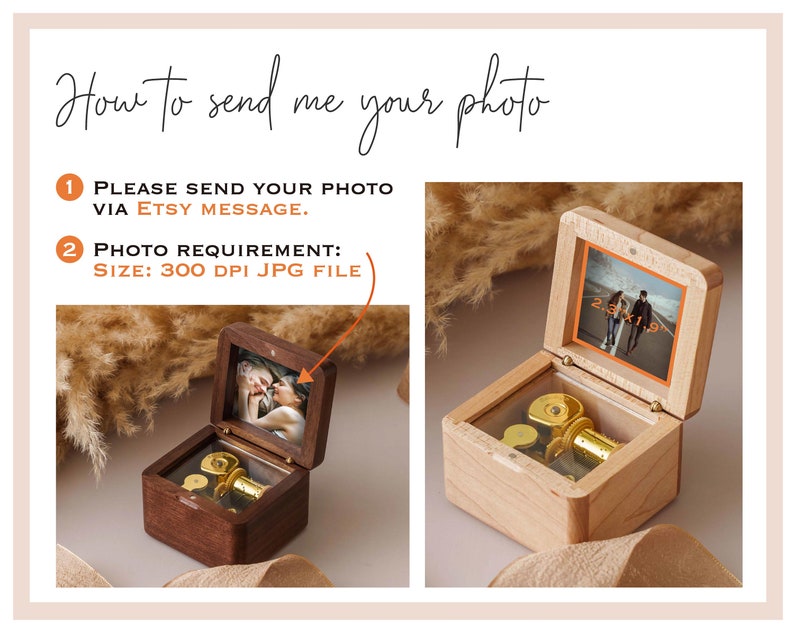 Custom Music Box With Photo, Dad Christmas Gift, Picture Music Box