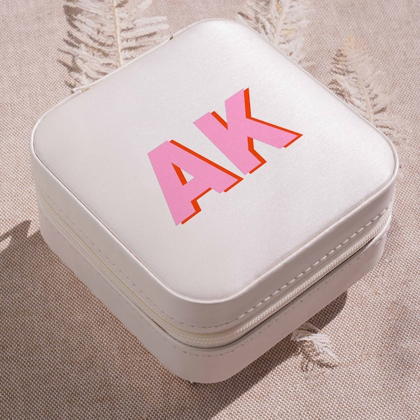 Shadow Monogram Jewelry Case | Valentines Day Gifts | Best Friend Christmas Gifts | Personalized Travel Jewelry Box | Bridesmaid Proposal