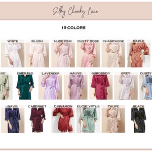 Silk Lace Robe, Bridesmaid Robes, Bridal Robe, Bridal Party Robes, Bridesmaid Gifts, Wedding Party Getting Ready Robes [SCL] imagen 3