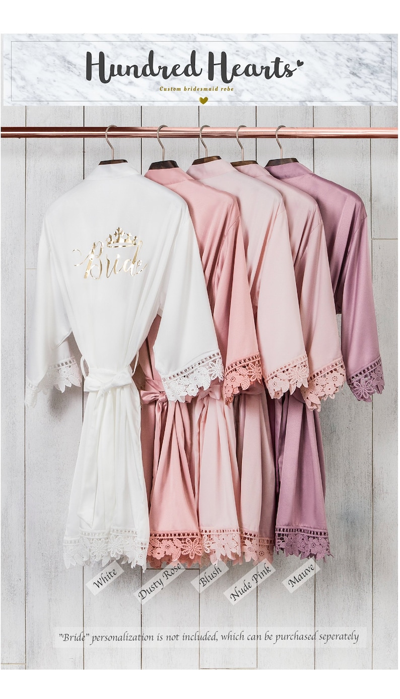 Silky Chunky Lace Robe bridesmaid Robes bride Robe bridal Etsy Canada