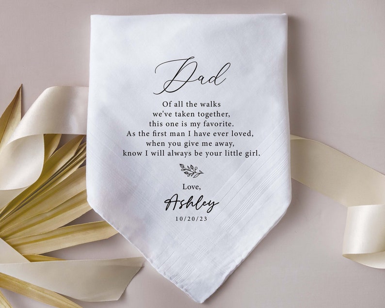 Custom Wedding Handkerchief Mothers Day Gifts Personalized Handkerchief Wedding Day Gift Father of Bride Groom Gift Handkerchief Men image 10