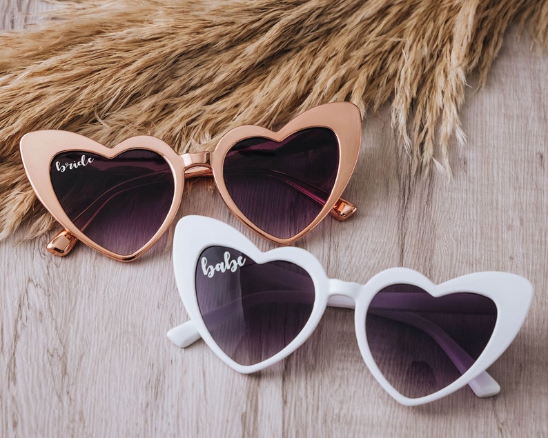 Bachelorette Party Favors Heart Sunglasses Babe & Bride Bridal Shower Favors Bridesmaid Gifts Maid of Honor Gifts Wedding Gifts image 6