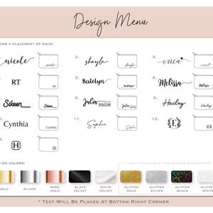 Personalized Makeup Bag with Gold Name, Bridesmaid Proposal Gift, Custom Canvas Cosmetic Pouch, Bachelorette Party Favors [MUB-0105] image 2
