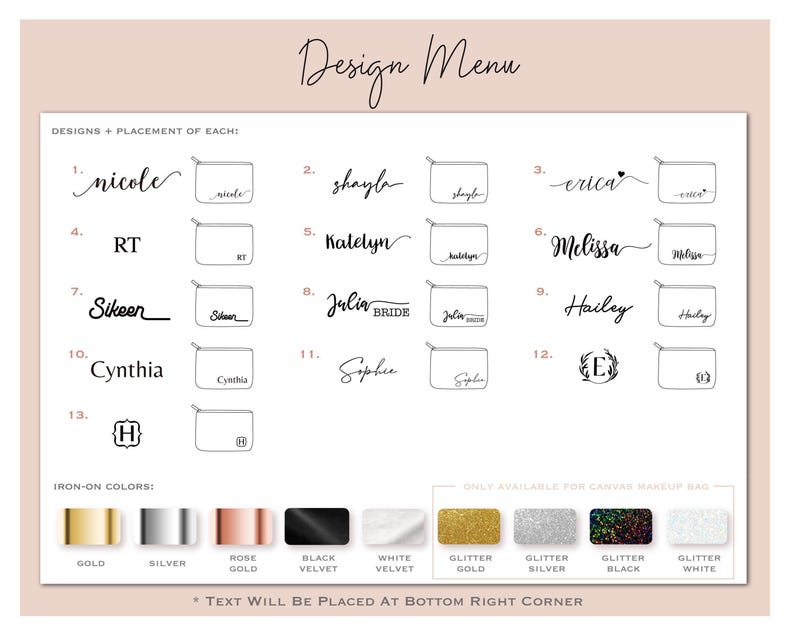 Personalized Makeup Bag with Gold Name, Bridesmaid Proposal Gift, Custom Canvas Cosmetic Pouch, Bachelorette Party Favors [MUB-0105] image 2