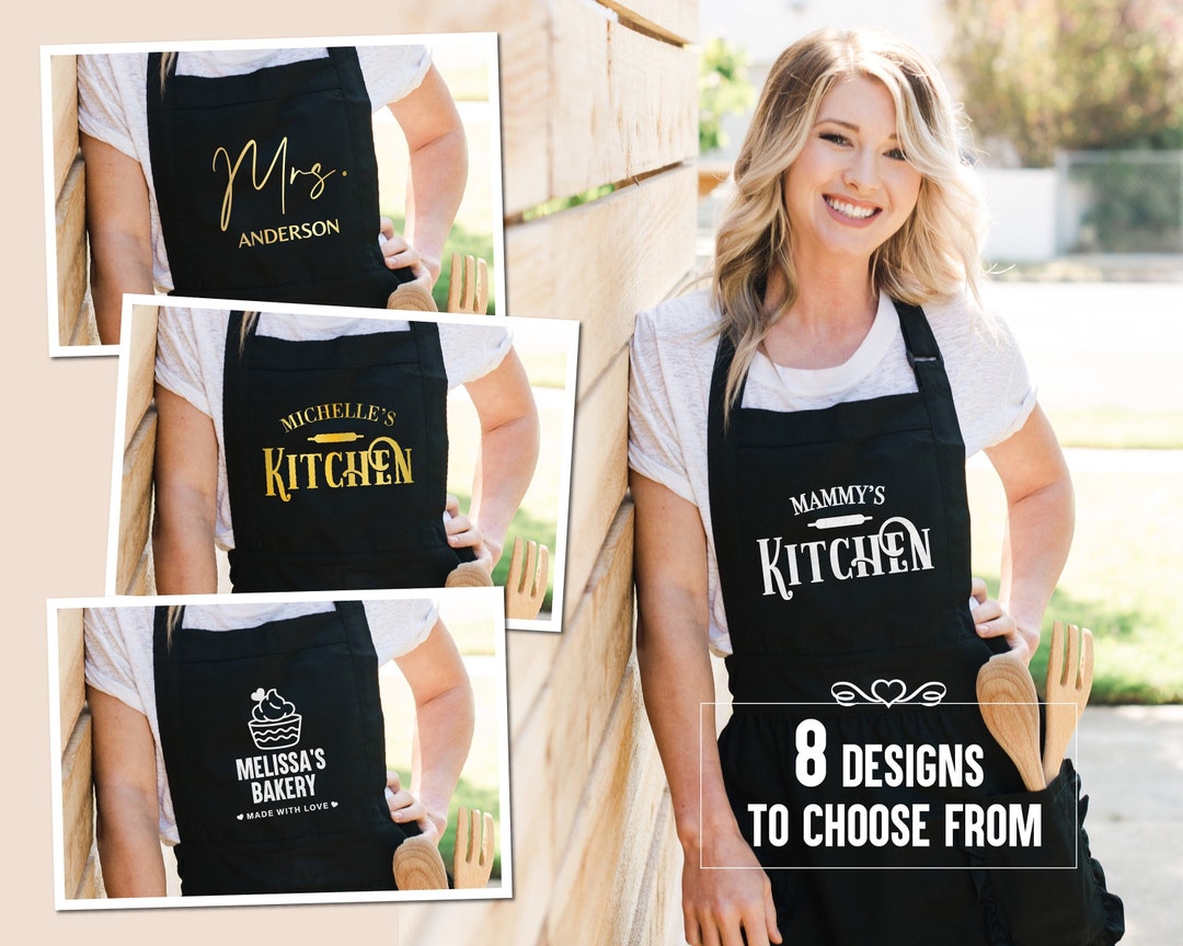 Customizable Funny Aprons for Women Men, Personalized Kitchen Apron with 2  Pockets, Cute Baking Gifts with Custom Name, Valentines Day Mothers Day  Christmas Housewarming Birthday Gifts for Mom Wife - Yahoo Shopping