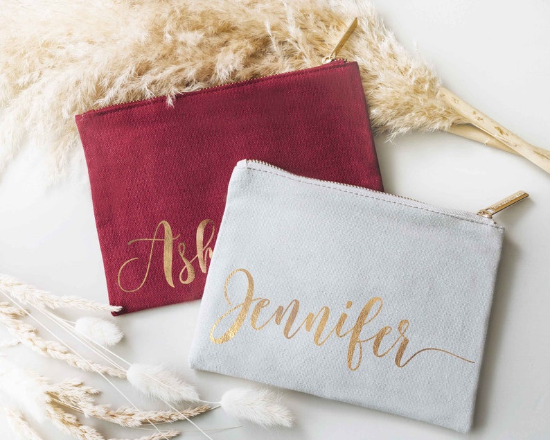 Personalized Makeup Bag Bridesmaid Gifts Proposal Gifts for Mom Custom Name Cosmetic Bag for Women Bridal Party Maid of Honor Gifts image 9