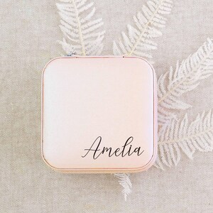 Custom Initial Travel Jewelry Box, Personalized Jewelry Case for Bridesmaid Proposal, Bridal Shower Gift, Travel Essentials [JB01] image 6