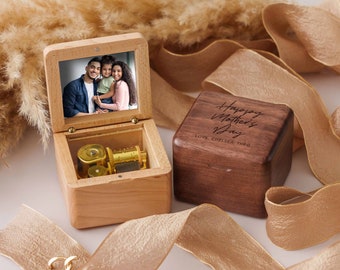 Custom Music Box with Photo Mothers Day Gift | Gifts for Couple | Anniversary Gifts for Husband, Wife | Custom Music Gifts for Mom Dad