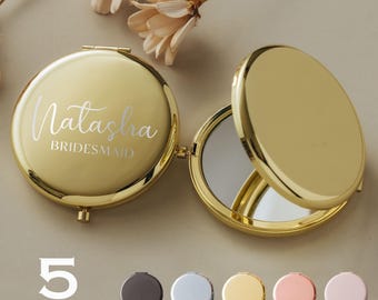 Compact Mirror Personalized Gift for her, Bridesmaid Proposal Gifts, Pocket Mirror, Engraved Mirror Gift for Women
