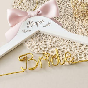 Personalized Bride Hangers, Bridesmaid Gifts Bridesmaid Hanger, Custom Engraved Bridal Hanger, Mrs Name Wedding hanger [D]