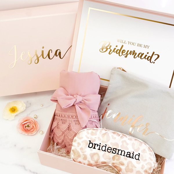 Bridesmaids Proposal Box ONLY| Personalized Bridesmaid Gift Box | Maid of Honor Gift Box |  Custom Gift Box | EMPTY BOX | Bachelorette Party