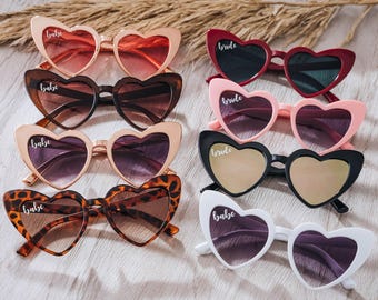 Cadeaux pour enterrement de vie de jeune fille, lunettes de soleil en forme de cœur, fête prénuptiale, cadeaux pour demoiselles d'honneur, mariage