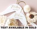 Personalized Gold Hook Bride Hanger for Wedding Dress, Custom Gold Name Engraved Wooden Hanger, Bridesmaid, Maid of Honor Christmas Gifts