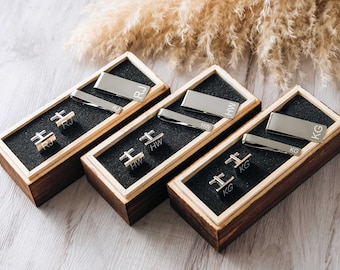 Groomsmen Proposal | Personalized Cuff Links Money Clip Tie Clip Set | Custom Groomsmen Gifts Box | Fathers Day Gift | Best Man Gifts