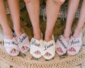 Bride Bridesmaid Slippers | Bachelorette Party | Bridal Shower Gift | Bridesmaid Gift | Holiday Gifts for Best Friend | Maid of Honor Gifts
