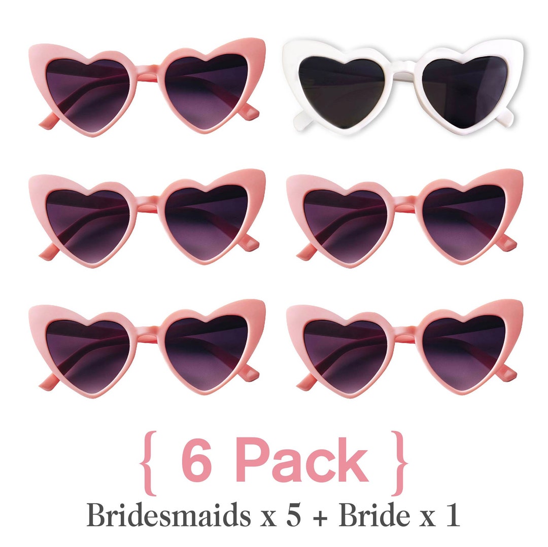 Bachelorette Party Favors, Pink Heart Sunglasses, Bridesmaid Gifts ...