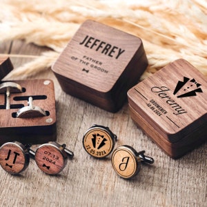 Groomsmen Gift Cufflinks | Personalized Wooden Cufflinks | Gift for Dad | Valentines Day Gifts | Bachelor Party Gift | Fathers Day Gift