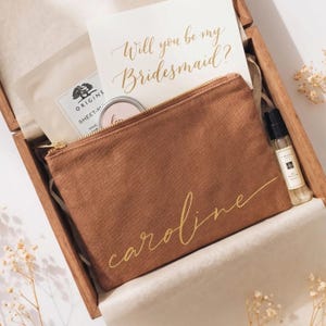 Neceser personalizado con nombre, regalos personalizados para damas de honor, propuesta para dama de honor, neceser de maquillaje con monograma, regalo para mamá [MUB-0105]