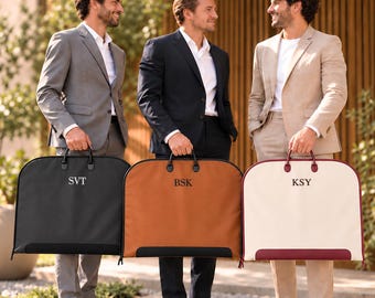 Groomsmen Suit Bag, Custom Name Garment Bag, Mens Suit Saver, Dad Gifts