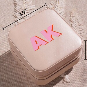 Shadow Monogram Jewelry Case Valentines Day Gifts Best Friend Christmas Gifts Personalized Travel Jewelry Box Bridesmaid Proposal image 4