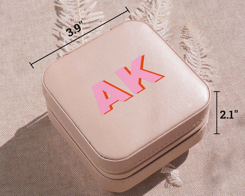 Shadow Monogram Jewelry Case Valentines Day Gifts Best Friend Christmas Gifts Personalized Travel Jewelry Box Bridesmaid Proposal image 4