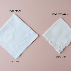 Custom Wedding Handkerchief Mother of the Groom Personalized Lace Handkerchief Wedding Day Gift Father of Bride, Groom zdjęcie 2