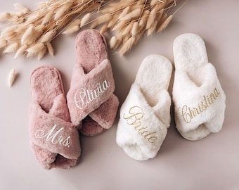 Gits de demoiselle d'honneur, chaussons duveteux personnalisés, cadeaux d'enterrement de vie de jeune garçon, douche nuptiale, cadeau de mariage pour elle