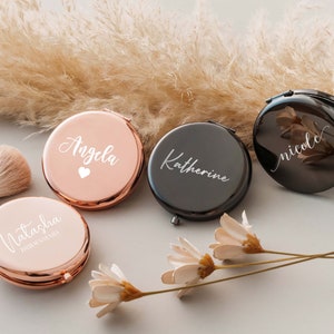 Personalized Compact Mirror Bride Bridesmaid Gifts Bridal Shower Gifts Wedding Gifts Engraved Pocket Mirror for Mother of Bride image 7