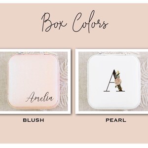 Custom Initial Travel Jewelry Box, Personalized Jewelry Case for Bridesmaid Proposal, Bridal Shower Gift, Travel Essentials [JB01] image 2