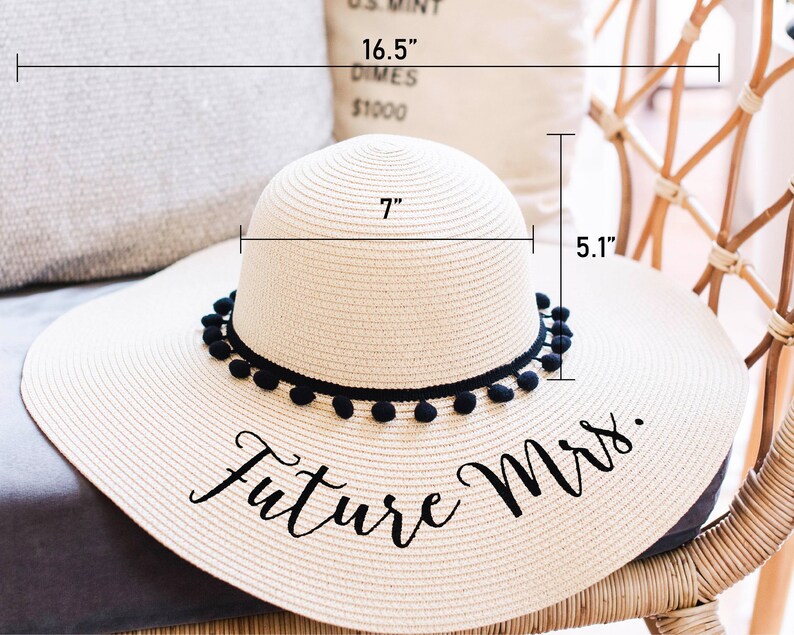 Chapeau de soleil personnalisé Cadeaux pour maman Chapeau de plage pour petite amie Cadeaux de mariée personnalisés Cadeaux de lune de miel Cadeaux personnalisés pour elle Cadeau grand-mère image 7