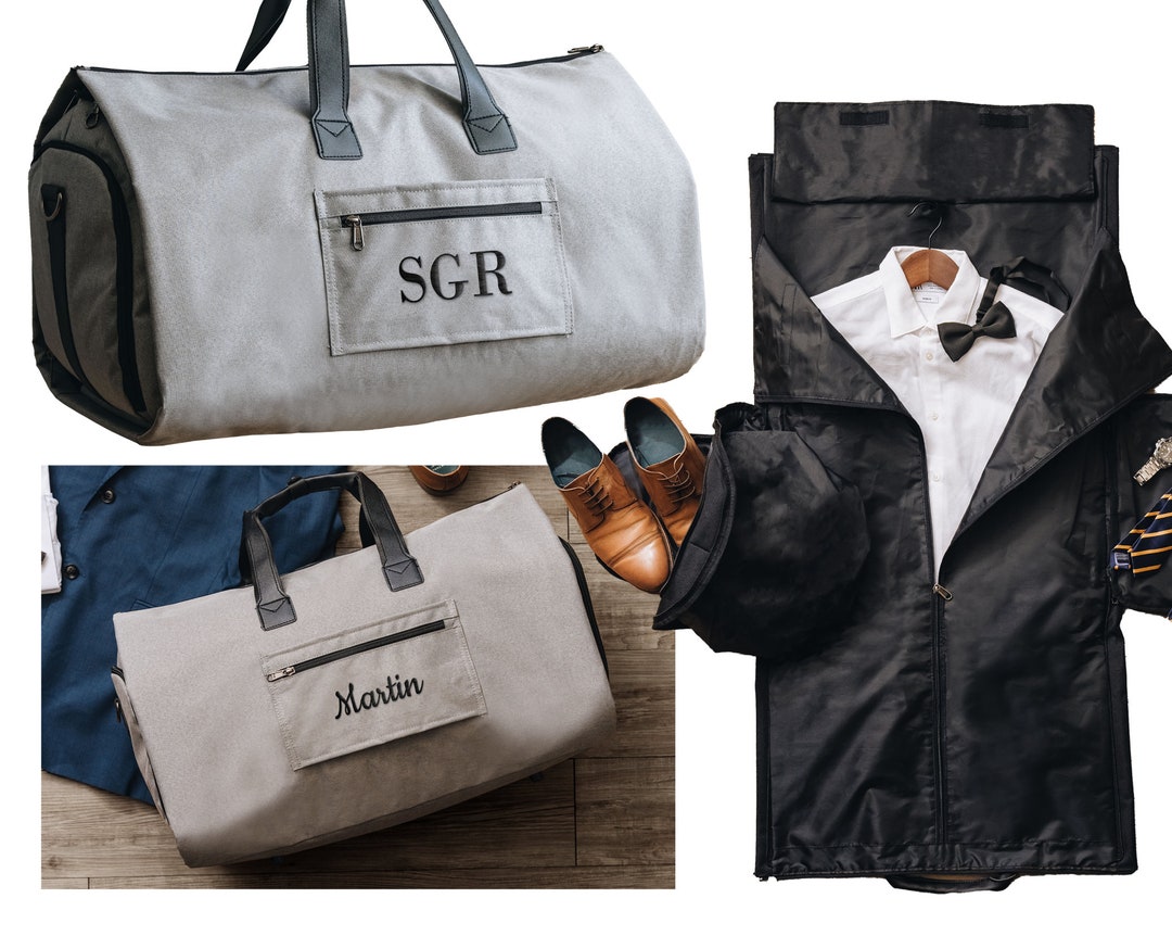 Mens Garment Bag, Personalized Duffle Bag, Groomsmen Proposal, Custom