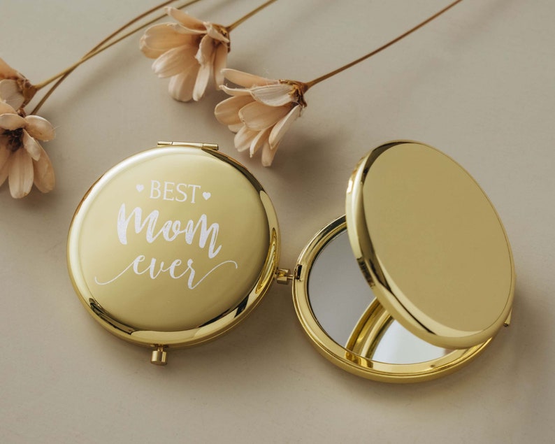 Personalisierter Kompaktspiegel Geschenke für die Braut Brautparty-Geschenke Hochzeitsgeschenke Gravierter Taschenspiegel für die Mutter der Braut Bild 10