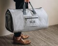 Custom Initial Garment Bag for Groomsmen, Personalized Travel Suit Bag for Men, Groomsmen Proposal Gift, Duffle Bag, Weekend Bag