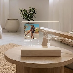 Wedding Gifts, Custom Photo Light, Personalized Gift for Her, Song Plaque, Home Decor