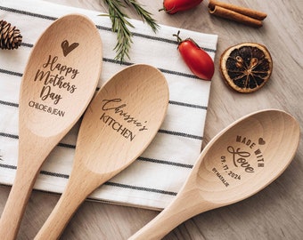 Custom Wood Spoon | Christmas Gifts for Grandma | Personalized Mothers Day Gift | Housewarming Gift | Unique Holiday Gift for Mom