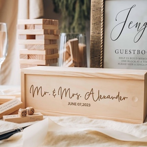 Personalized Guest Book Alternative, Jumbling Tower Wedding Table Decor, Party Games, Wedding Gift [WW]